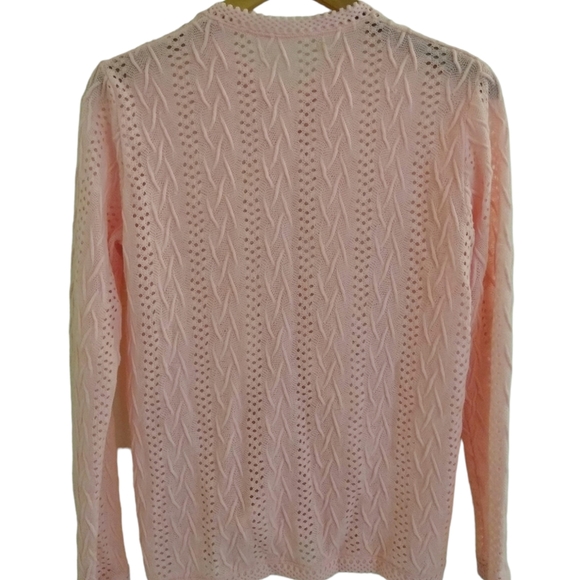 Vtg 60s Pink Knit Cardigan - Picture 4 of 5
